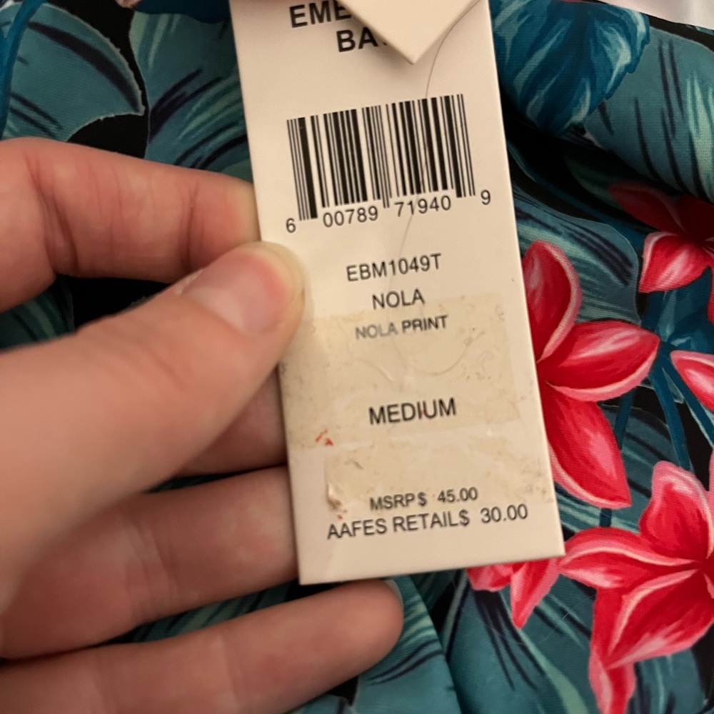 Floral Print Maternity Bikini Top - Blue and Pink - Picture 11 of 11